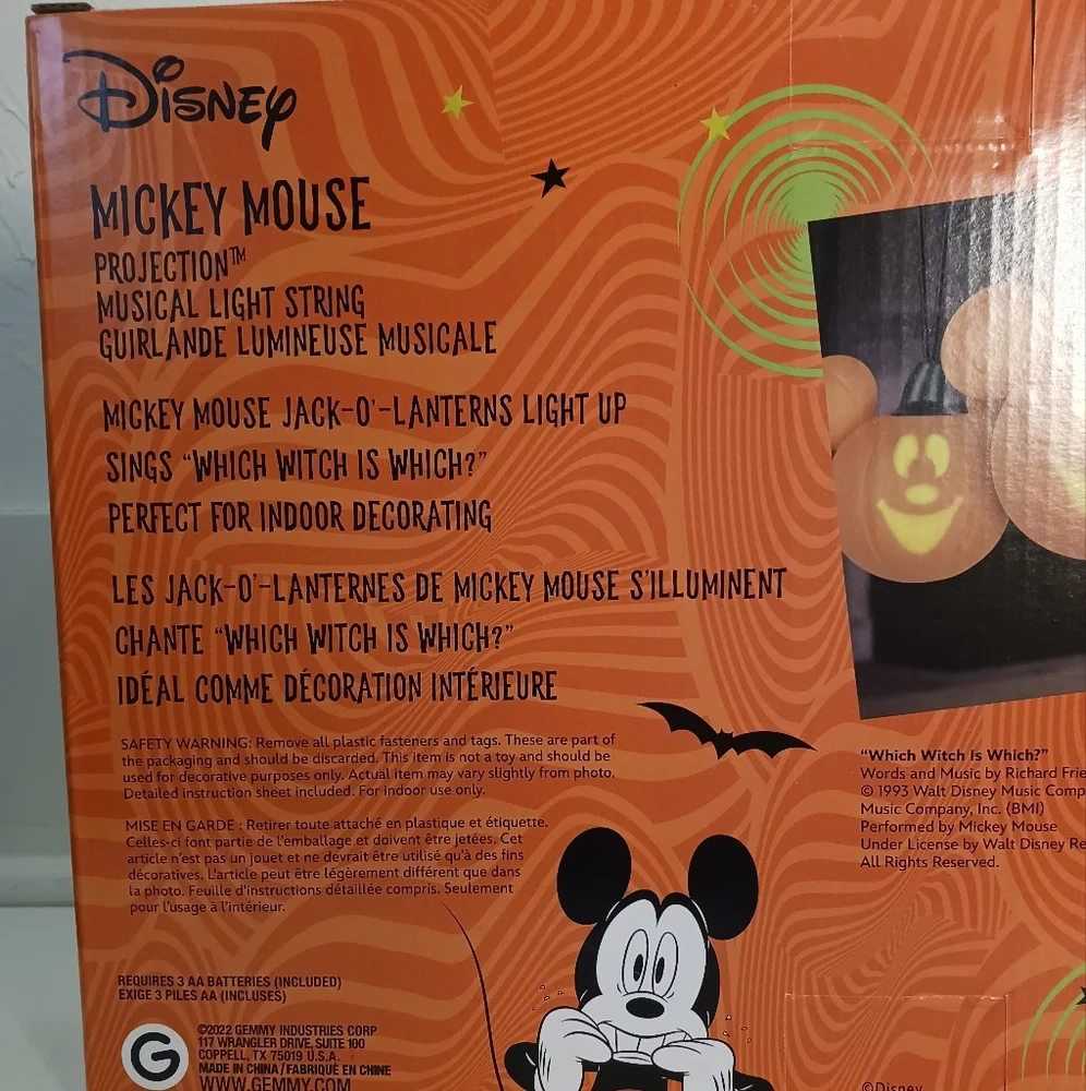 Mickey Mouse projection and music lights